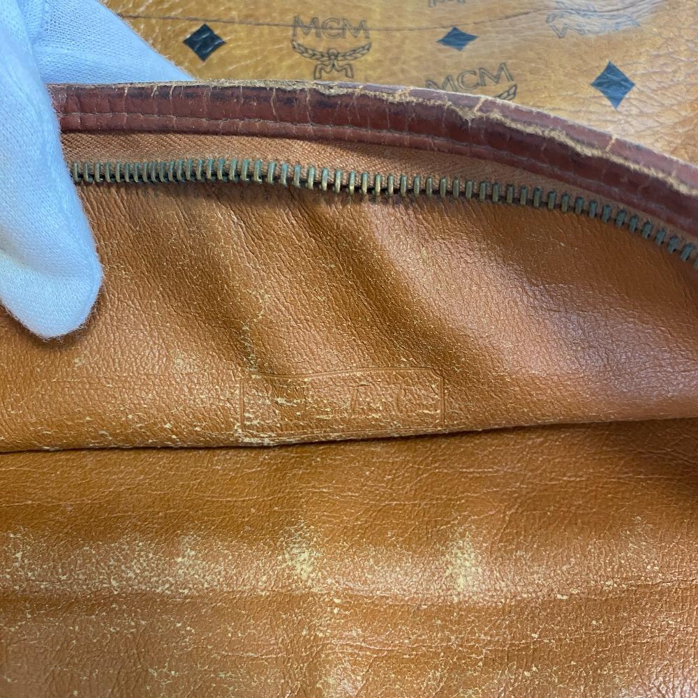 MCM Clutch Beutel Leder Aktentasche Beige Leder Herren Gebraucht