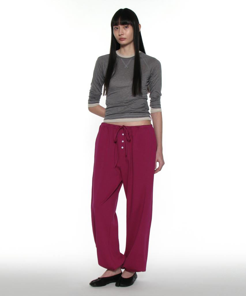 PARTIMENTO Damen Pwc Durchsichtiges Raglan-Dreiviertelarm-T-Shirt_Anthrazit Melange