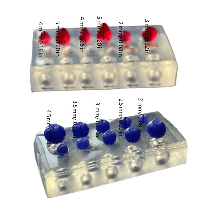 Fruchtförmige Form Praktische Erdbeer- und Kirsch-/Blaubeer-Leckereienform Tragbare Silikonform Schmuckherstellungswerkzeug
