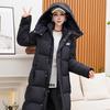 New cotton-padded women's knee-slim, thickened cotton-padded jacket, extended winter coat to ankle cotton-padded women's