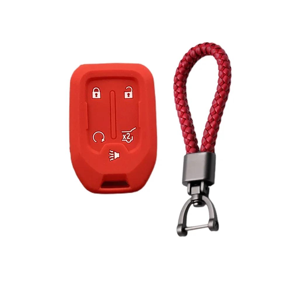5 Buttons Silicone Car Key Case Skin Protector Cover for Chevrolet Tahoe Silverado Suburban GMC Terrain Acadia YUKON XL Sierra