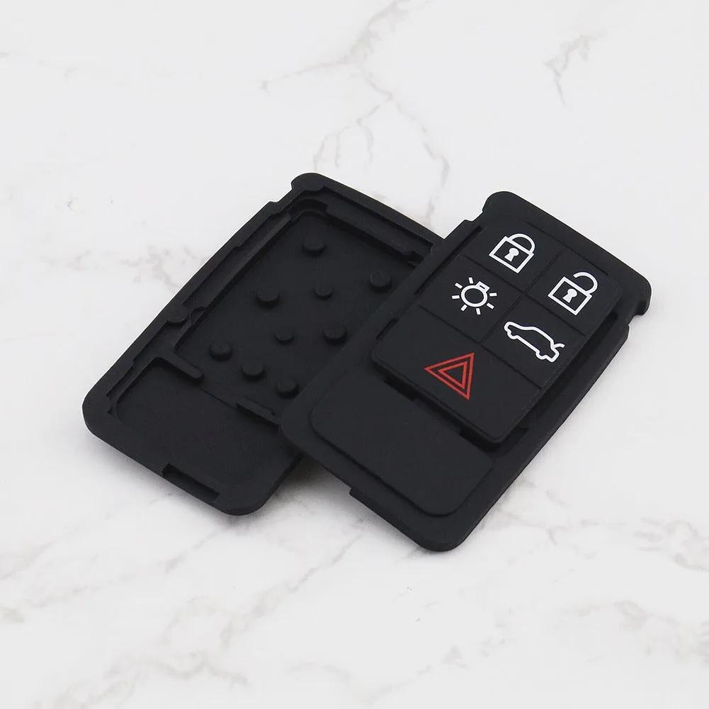 5 Button Rubber Remote Car Key Fob Case Pad For Volvo XC60 XC70 V70 S60 S80 Soft Wear-resistant Accessories For Vehicles