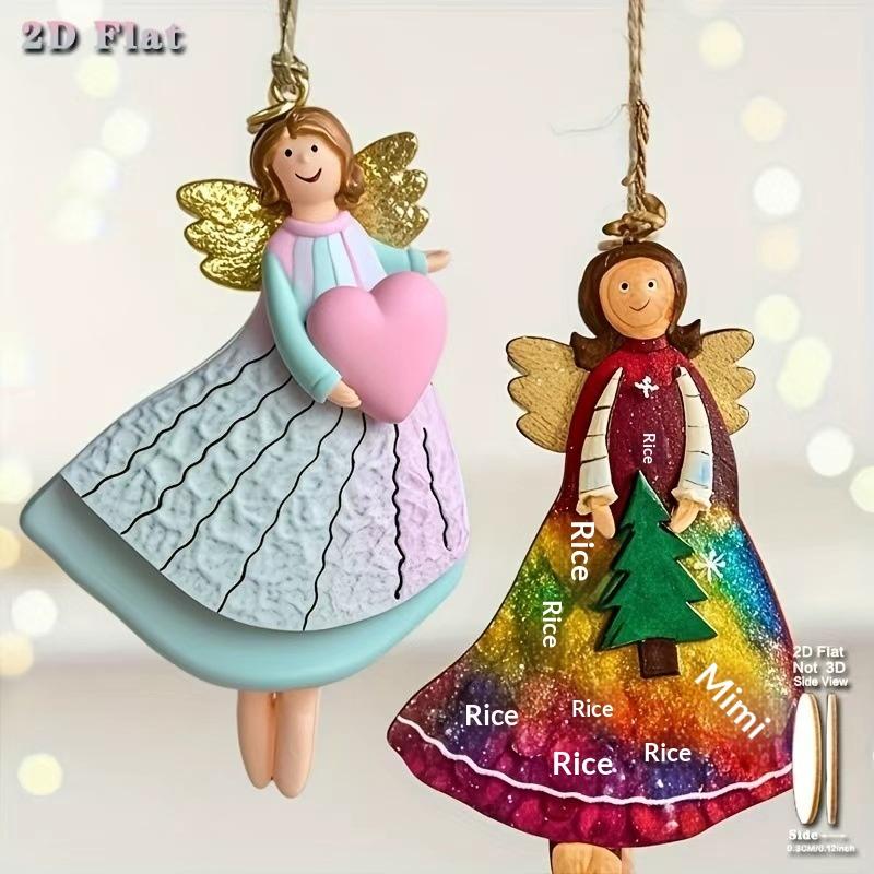4 Pcs/Set Vintage Angel Hanging Decor Handmade Christmas Ornaments Festive Decor For Xmas Tree Home Office 2026 New Year Gift
