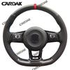 CARDAK Schwarzes Wildleder Leder Auto Lenkradbezug für Volkswagen Golf 7 MK7 GTI R VW Polo Scirocco 2015 2016
