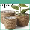 Handwoven 3pcs Round Rusticstyle Planter Perfect For Small And Medium Plants Ideal For Indoor And Outdoor Decoration