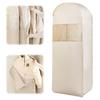 Kleidersack zum Aufhängen mit selbstkomprimierendem Reißverschluss für Daunenjacke, Langer Anzugsack, Beige 1 Stück