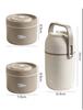 304 Stainless Steel Insulated Lunch Box, Student Office Worker Lunch Box, Portable Multi-layer Circular Lunch Box