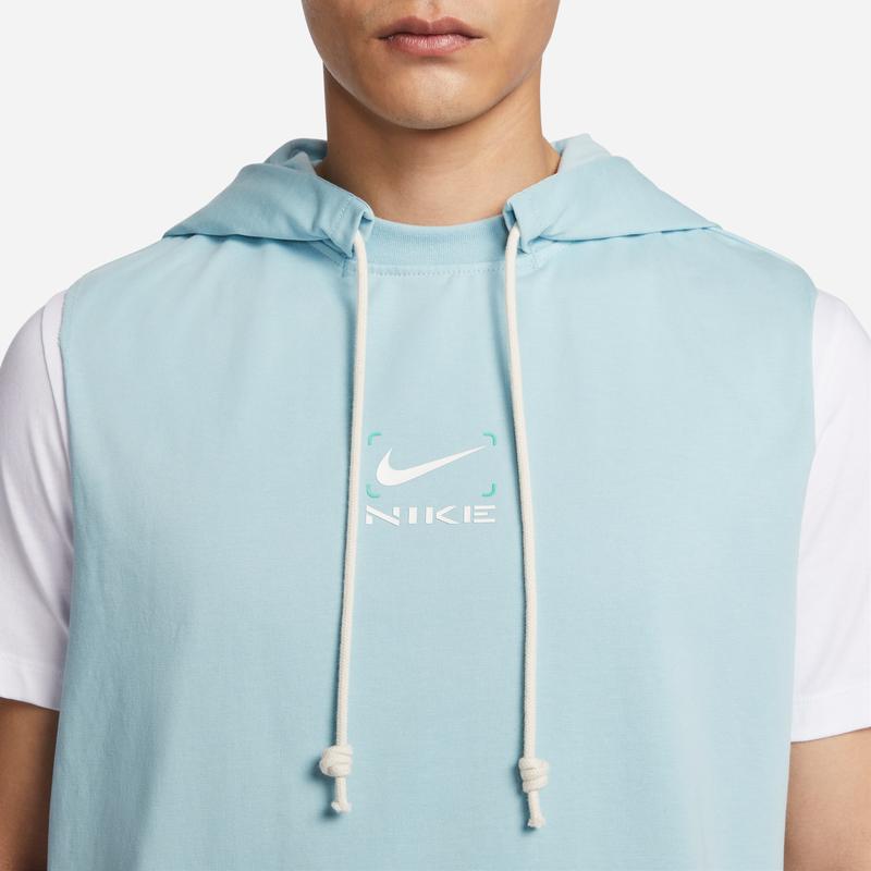 New Nike SS23 Resistant High Basketball Series Sweatshirt Men's Ecstatic Ocean Blue FJ7224-442