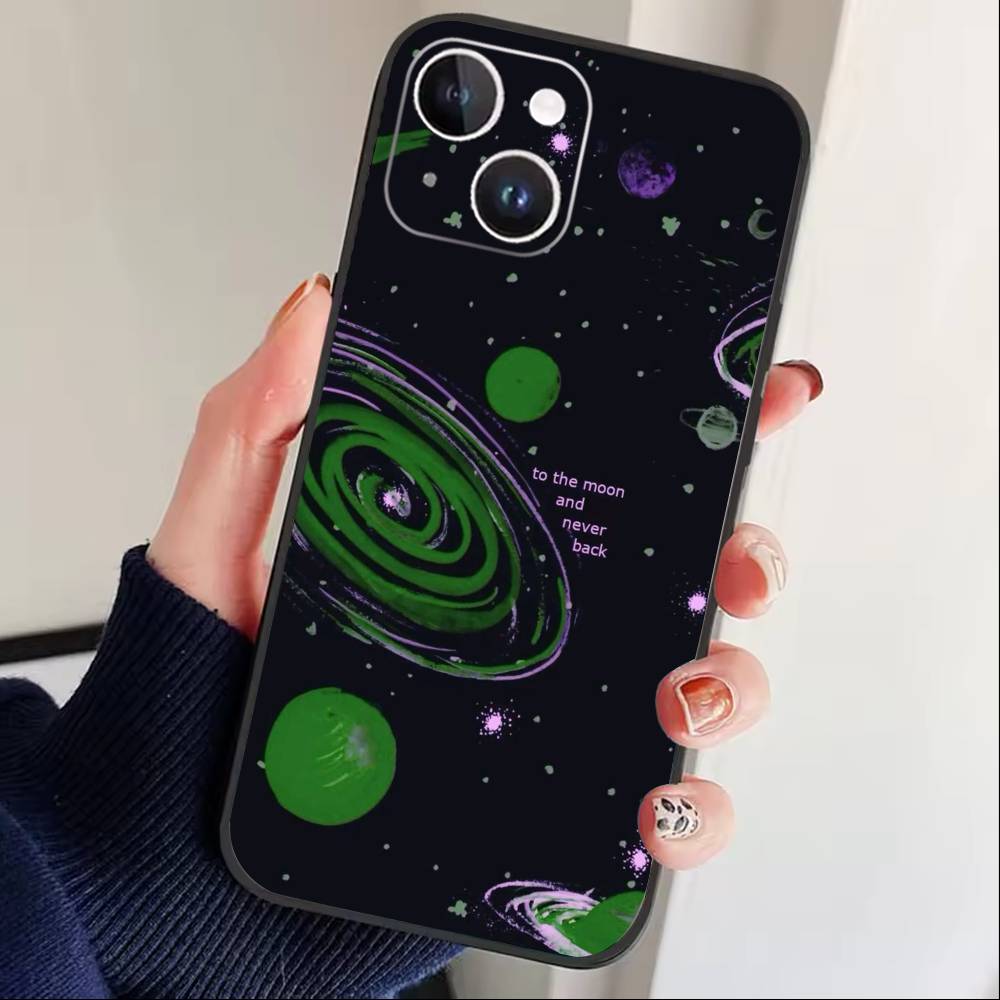Y2k INS Graffiti Phone Case For iPhone17,16,15,14,13,12 Plus,Max Soft Silicone Black Cover