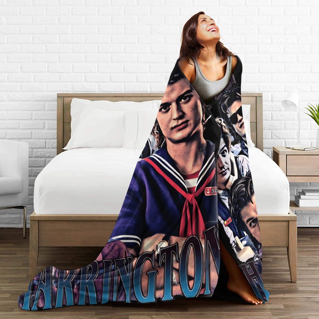 Steve Harrington Blanket Soft Warm Pattern Plush Throw Blanket For Kids Home Decor Flannel Bedspread Bed Cover