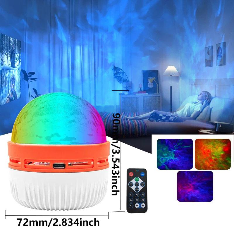 Przezroczysta kostka Projektor światła fal oceanu z 16 kolorami i pilotem Kostka Lampa aury, Światła Projektor światła do sypialni Lampa Aurora