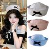 Bowknot Beret Cap Y2K Pink White Navy Hat Dome Cap Flip Eaves Sailor Hat Nurse Cosplay Hat Y2K Sweet Uniform Hats Nurse Cosplay