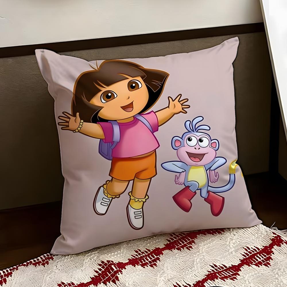 Anime cute DDora the EExplorer Cushion Cover Reversible Soft Durable Pillow Cover Home  Car MultiScene Use for Daily Comfort