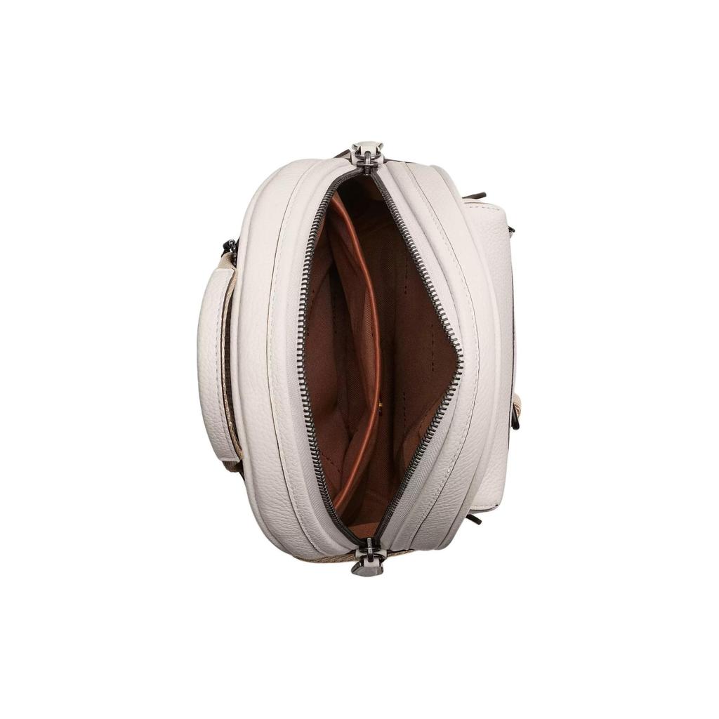 Coach Charter 19 Zipper Closure Soft Polished Pebble Leather Shoulder Crossbody Bag Small Men bags Chalk-White CP127-CAH