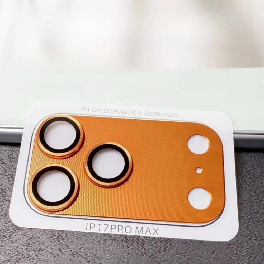 Luxury Solid Color Metal Alloy Bumper Lens Full Protect Case for IPhone 17 Pro Max / 17Pro Camera Tempered Glass Film Scratch Cover Cap Phone Accessry