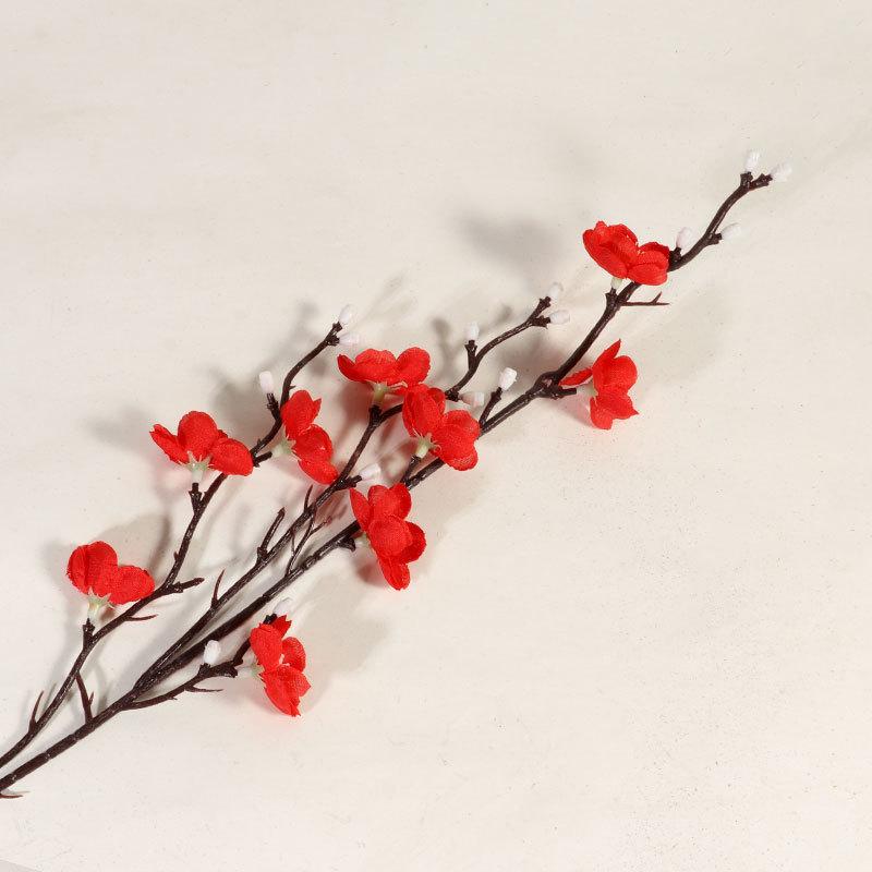 

1pcs Artificial Flowers White Plum Blossom Fake Wintersweet Long Stem Plastic Flowers Home Hotel Office Wedding Party Garden Decor красный