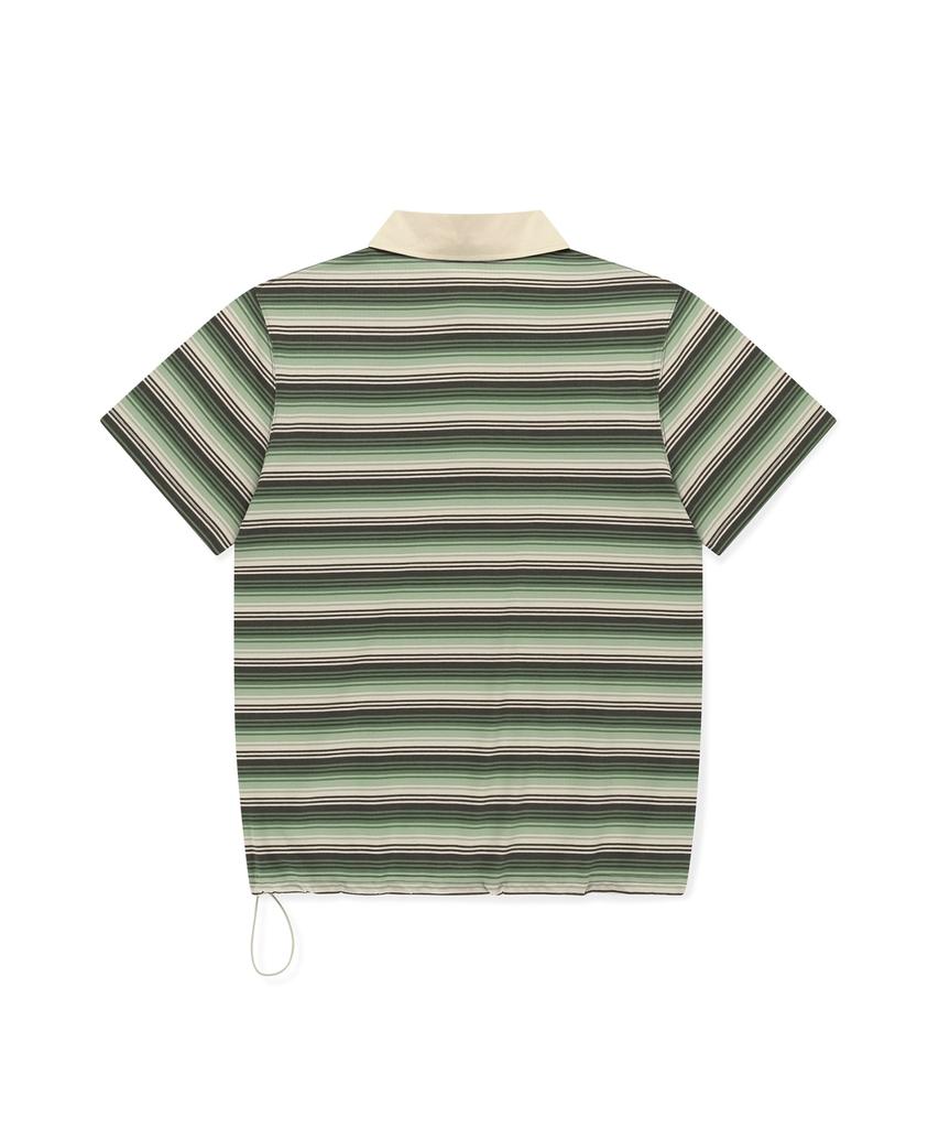 Sun Love Striped Caddy Polo Green