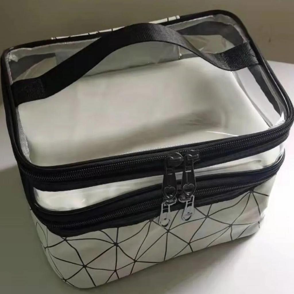 Double Makeup Bag Large Capacity Multi-functional Portable Travel Storage Portable Zipper Skin Care Toiletry Bag