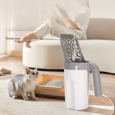 All-in-one Portable Cat Litter Box with Built-in Garbage Bag, Automatic Litter Cleaning Tool Set, Cat Litter Box