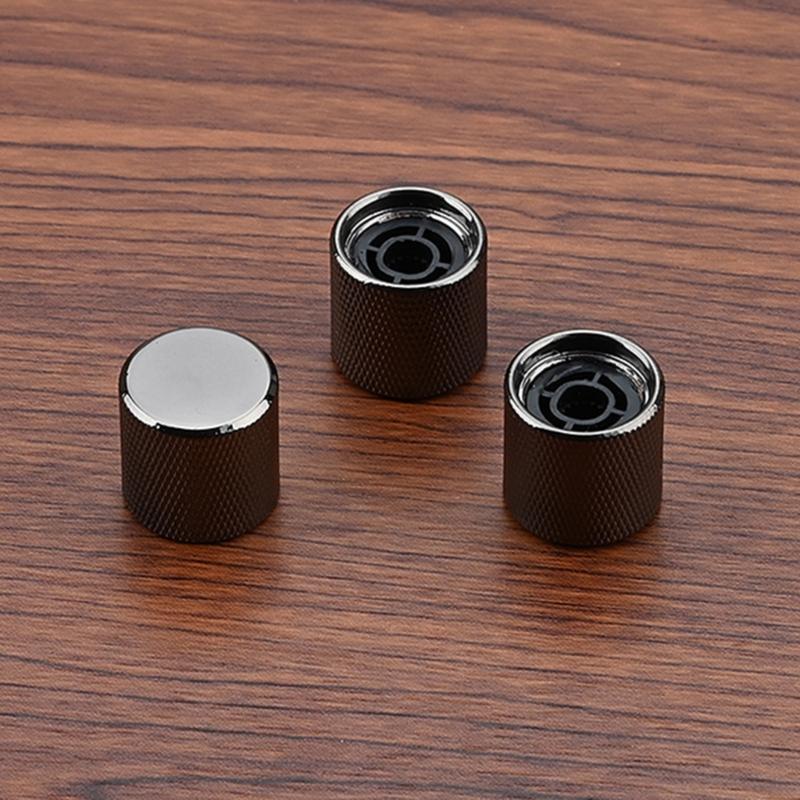 3 Piezas Metal Volumen Tono Cúpula Tapa de Perilla Potenciómetro de Guitarra Perillas de Control de Velocidad