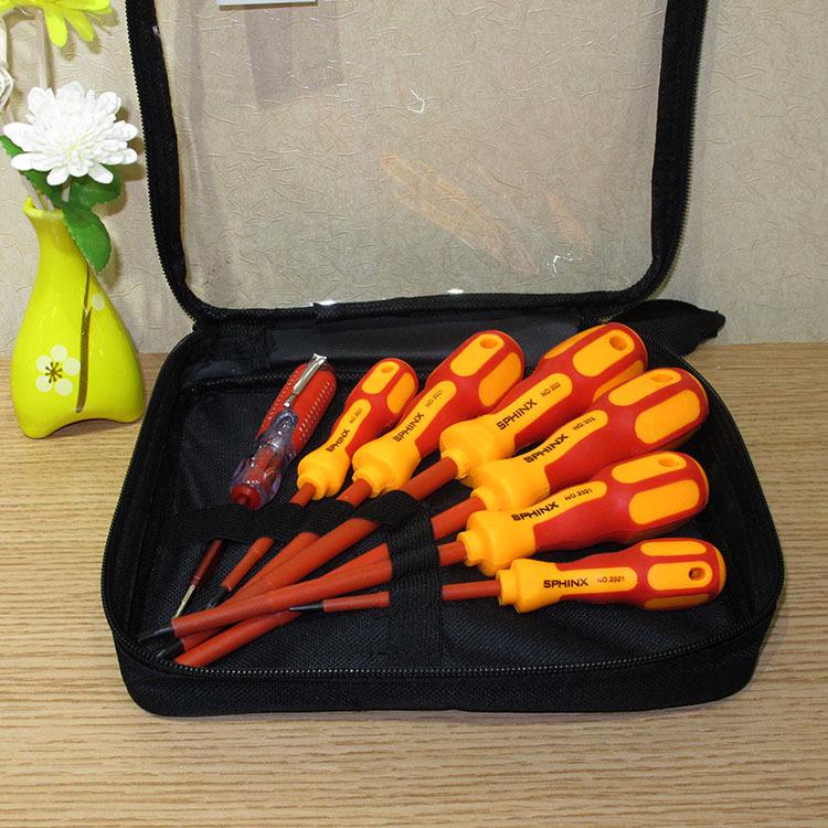 Electrician Insulated Screwdriver Set with Voltage Tester - Phillips & Flathead Tools