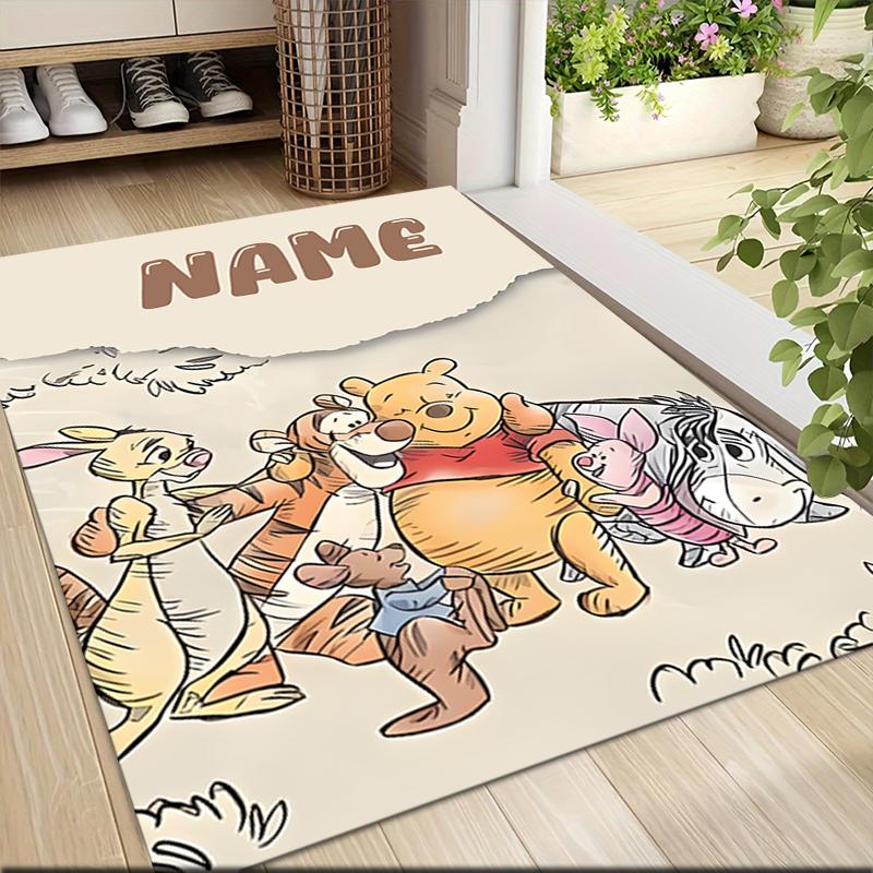 Custom Name Eeyore's Butterfly Adventure Carpet Rug Customizable Soft Washable Anti-Slip Home Living Room Sofa Mats Personalized Rug. 0909426