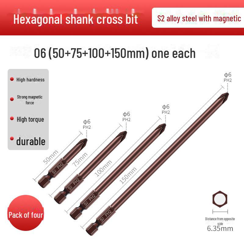 Qingwei S2 Magnetická wolframová ocelová šestihranná křížová elektrická šroubováková hlava