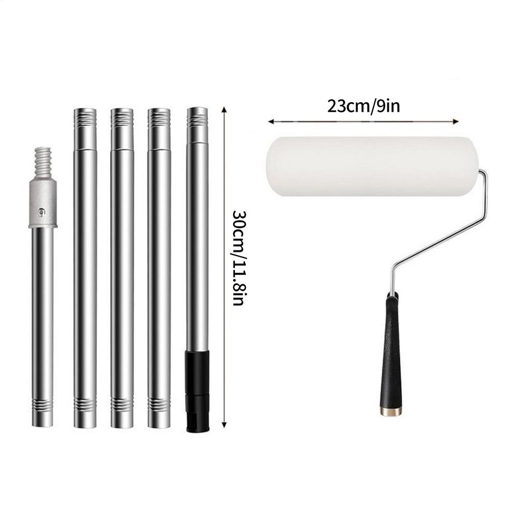 Paint Rollers Paint Roller Brush Wall Painting Supplies Extendable Pole Tool Set For Painters House Furniture Door Interior