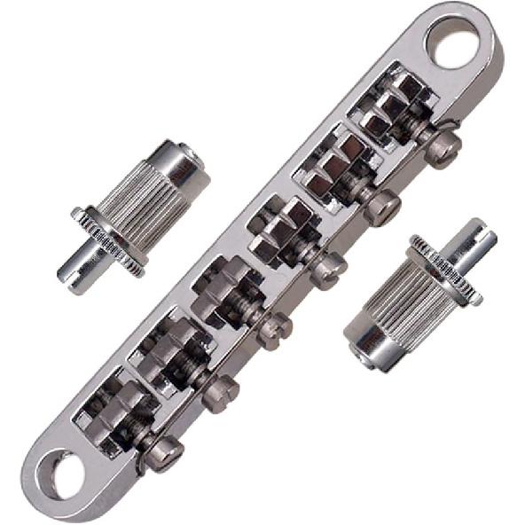 Baosity Zinc Alloy Roller Saddle Bridge Tailpiece for 12 LP EPI Electric Guitar Parts, Silver