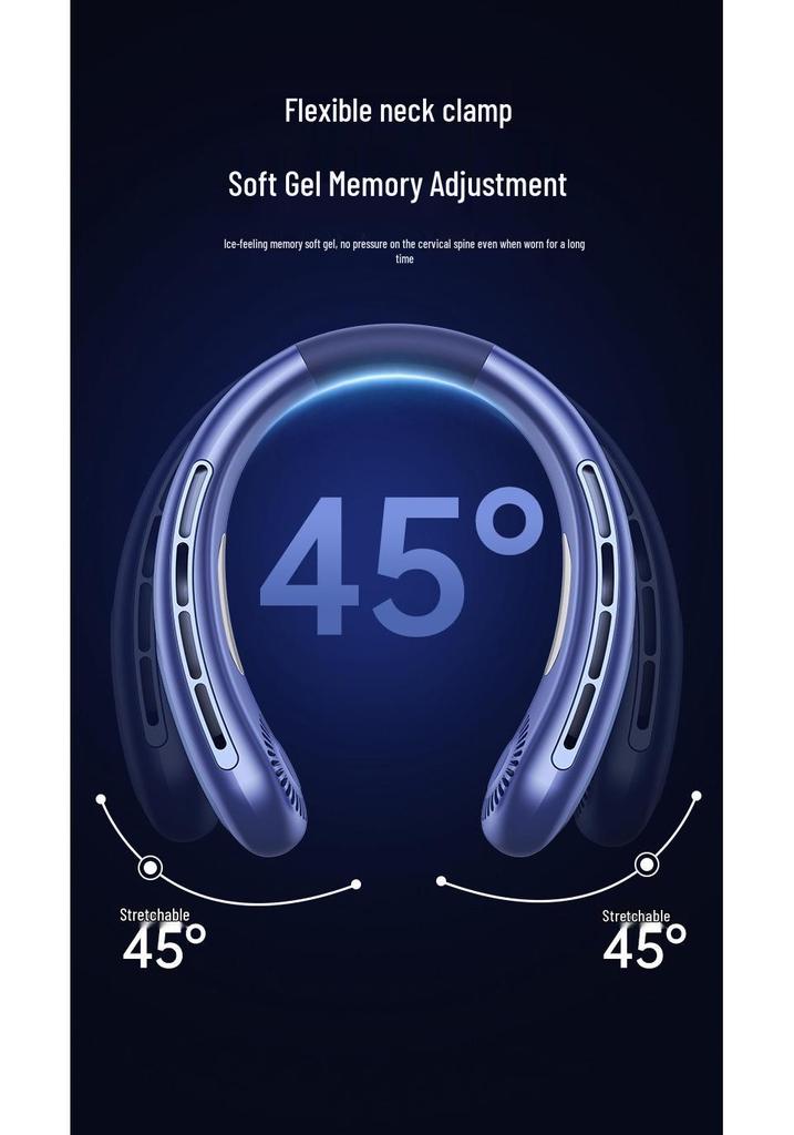 Portable Neck-Hanging Fan: Long-Lasting, Rechargeable, Silent & Ideal for Outdoor Sports