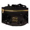 MIU MIU Metal Letter Logo Zipper Satin Mini Clutch Women Clutch Black 5IB504_2DOE_F0002