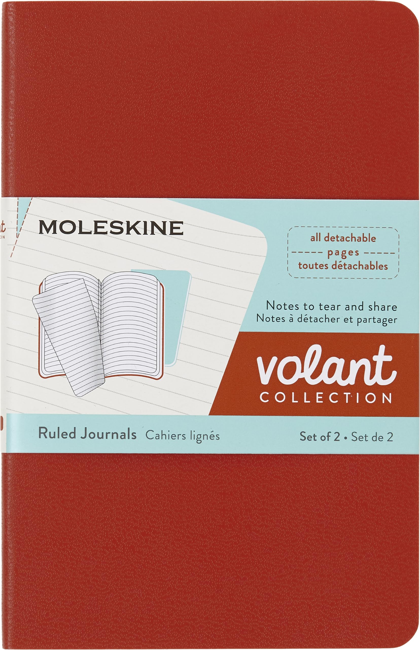 

Moleskine Блокнот VOLANT Journal в линию, карманный, коралловый, аквамариновый, синий, QP711F16B24, оранжевый, оранжевый