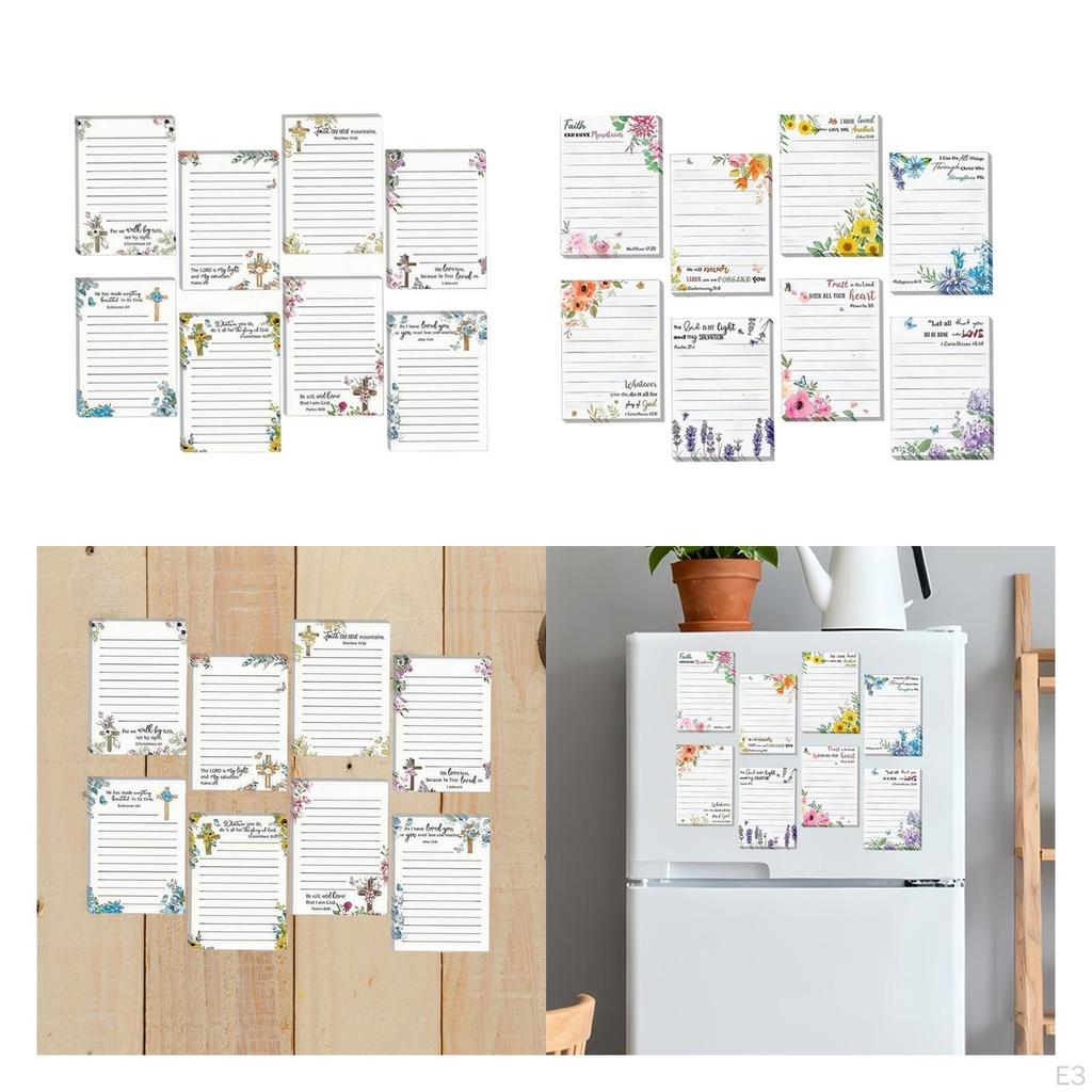 8 Bible Sticky Notepads. Notepads with Christian , Inspiring for Scripture Study, Reminder