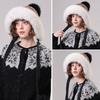 Winter Retro Big Fur Collar Fur Ball Knitted Hat Women's Outdoor Windproof Face Protection Hat