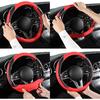Car Steering Wheel Cover, Microfiber Leather Steering Wheel Cover Red,Universal 15 Inch Anti-Slip Comfortable Steering Wheel Covers Men Women