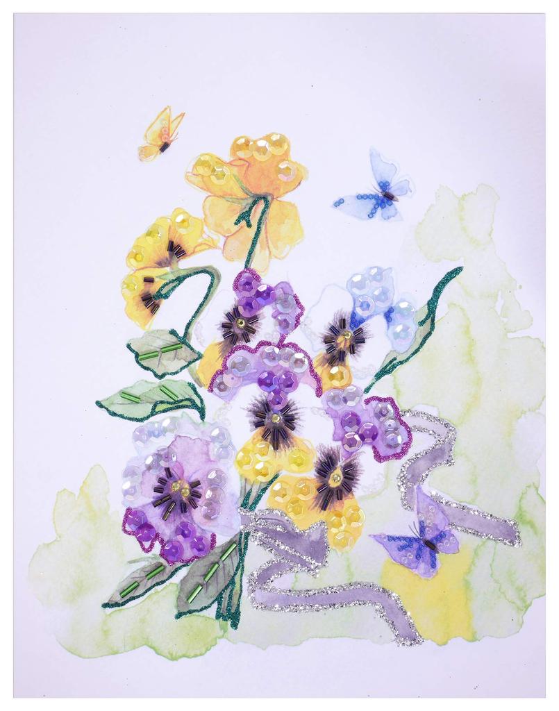 MIYUKI Bead Kit, Bead Decor Kit, Part 20, Flower Decor 12 Months Series, Pansy, April, BHD-133