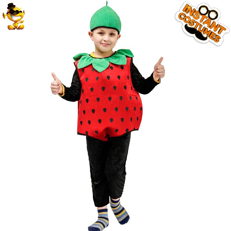 

Children spoof strawberry costumes, Halloween carnival party costumes, strawberry stage costumes l (10-12 years old, 140-152cm)
