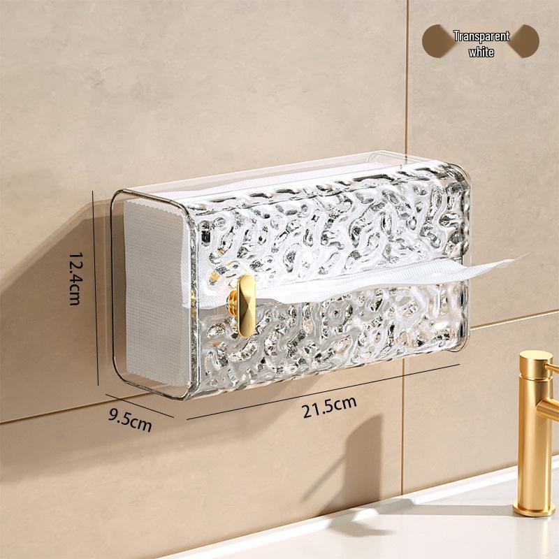 Glacier Pattern Wall-Mounted Tissue Box: Elegant, Multi-Functional Design for Bathroom or Desktop