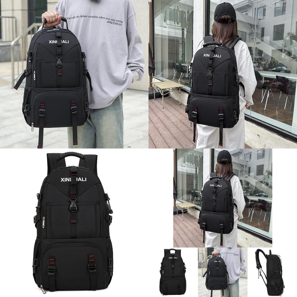 Color Outdoor Solid Large Capacity Zipper Backpack Hiking Travel Bag Bag School