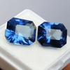 Natural Blue Sapphire Emerald Cut 21.35 Ct CERTIFIED Loose Gemstone Pair A-5171