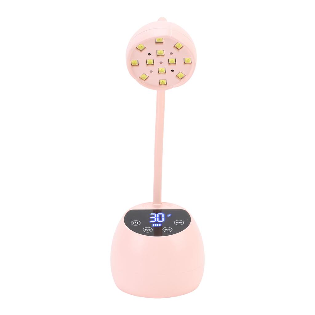 Gooseneck Nail Lamp Rechargeable Infrared Sensor LCD Screen LED Nail Light Dryer with 12 Light Chips for Home Use