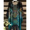 Bohemian Floral Graphic Vintage Women's Bohemian Floral 3D Print T-Shirt Short Sleeve Round Neck Casual Vibrant