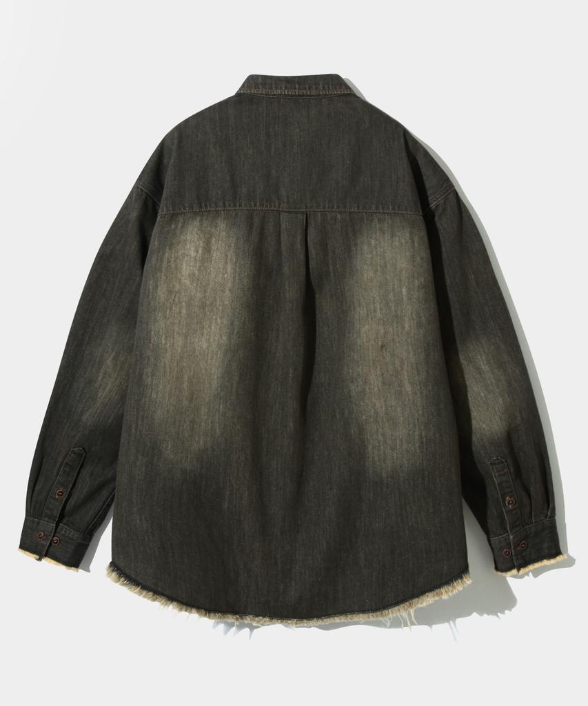Dimiteulibeullaeg Cutoff Denim Work Shirt_Dust Black