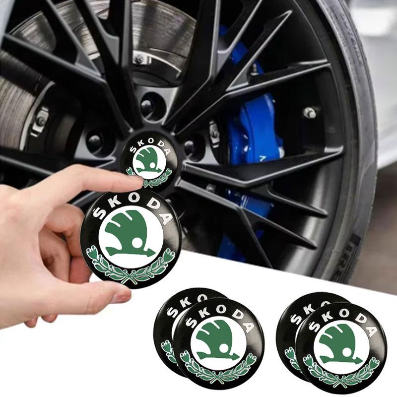 WUM1 56mm Car Styling Wheel Center Sticker Hub Cap Decal For Skoda octavia 2 a7 a5 rapid fabia yeti superb SCALA citigo Accessories