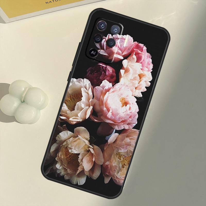 Peonies Beautiful Flower For OPPO Find X3 Lite X5 Pro A5 A9 A31 A53 S A83 A91 A93 A54 A74 A94 A15 A16 A52 A72 Case