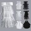 Elegant Ruffled Lace Detachable Collars Men Women Cosplay Victorian Costume Jabots Baroque Gown Accessories for Party Stage Wear