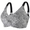 Plus Size Leopard Print Wireless Bra Push Up Back Support Full Cup Bra