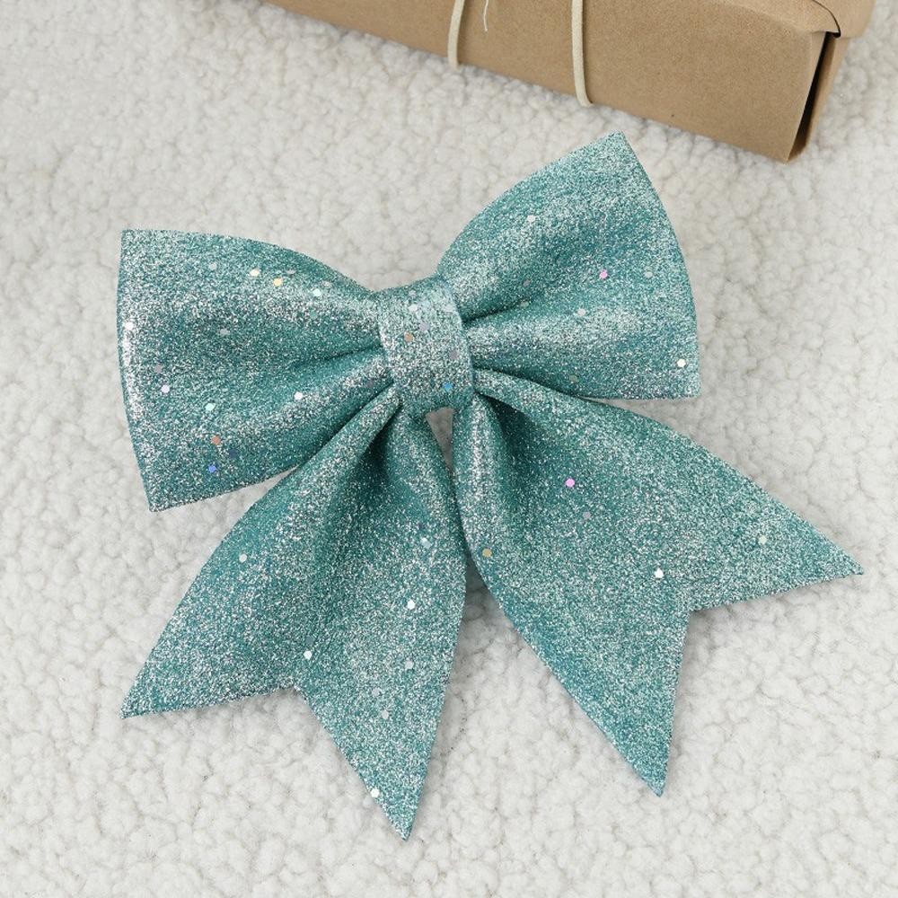 2pcs 20cm Sparkling Glitter Christmas Bow  Holiday Indoor Outdoor Decorations
