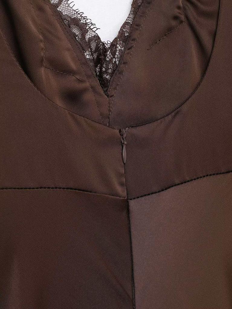 Summer Women's Sexy Spaghetti Strap Dress in Black/Brown