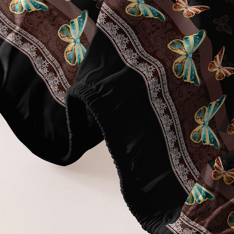 1 Einfaches Modernes Bettlaken mit Matten-Finish und Schmetterlingsdruck, Schlafzimmer-Bettbezug mit Druck, Bettwäsche (Ohne Kissenbezüge)